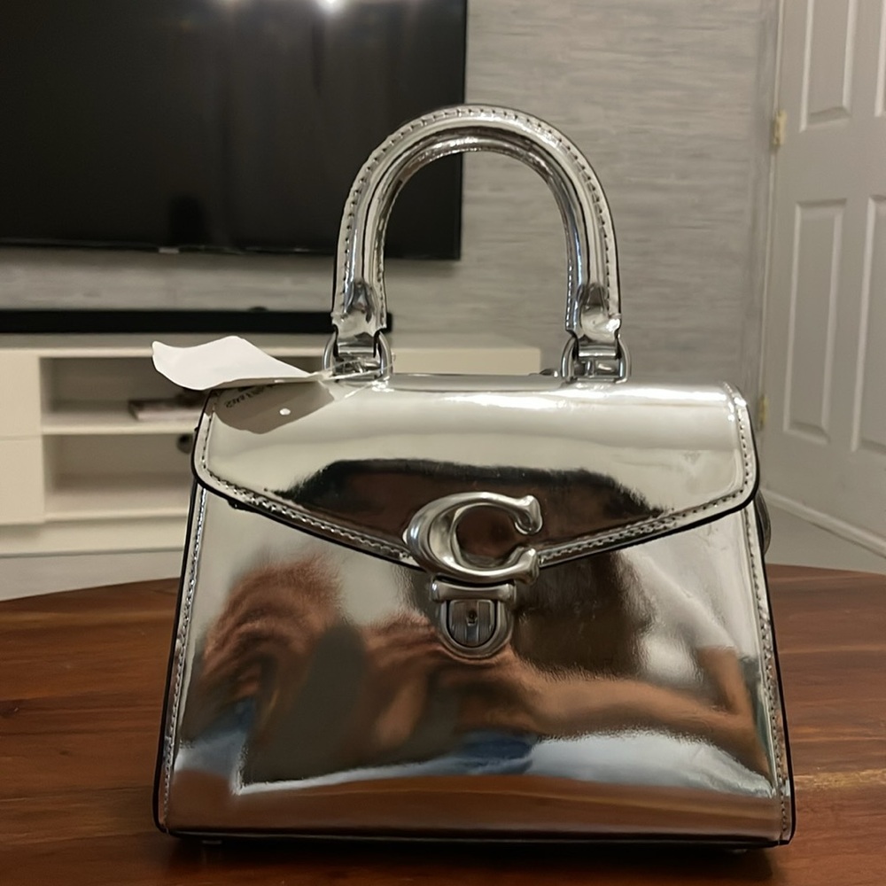 Coach Metallic Silver Crossbody Bag - Picture 6 of 16